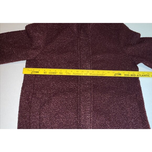 NEW Lands End Large Women Boucle Fleece Coat Jacket Burgundy NWT 14-16 - Picture 9 of 12